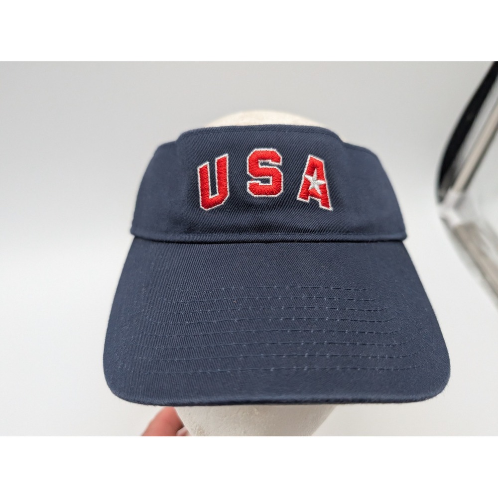 Nike Team USA Visor Navy Blue Embroidered USA Hat Adjustable S10TPC 384431